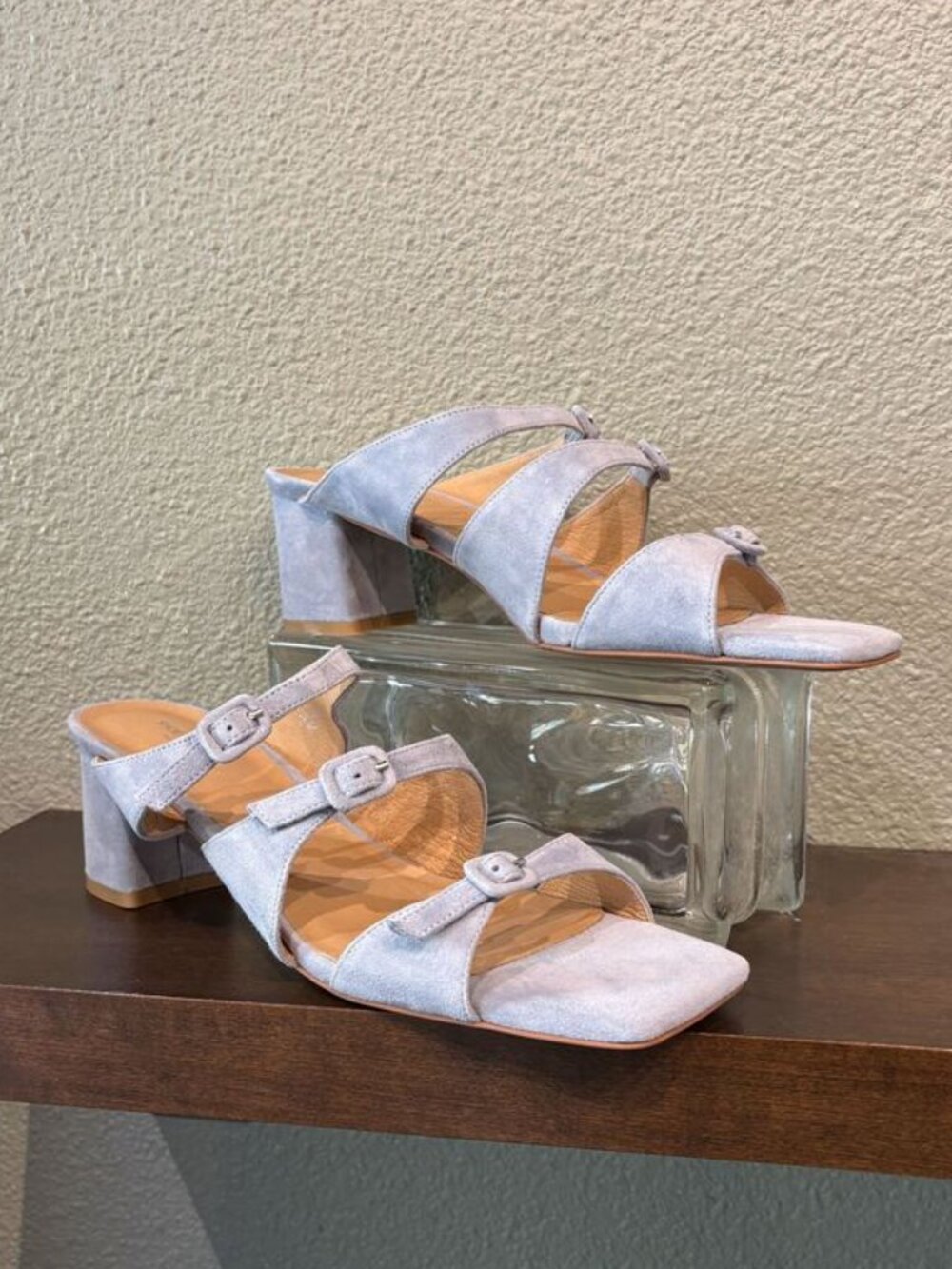 Shoe The Bear Hanna Buckle Mule Baby Blue Heel